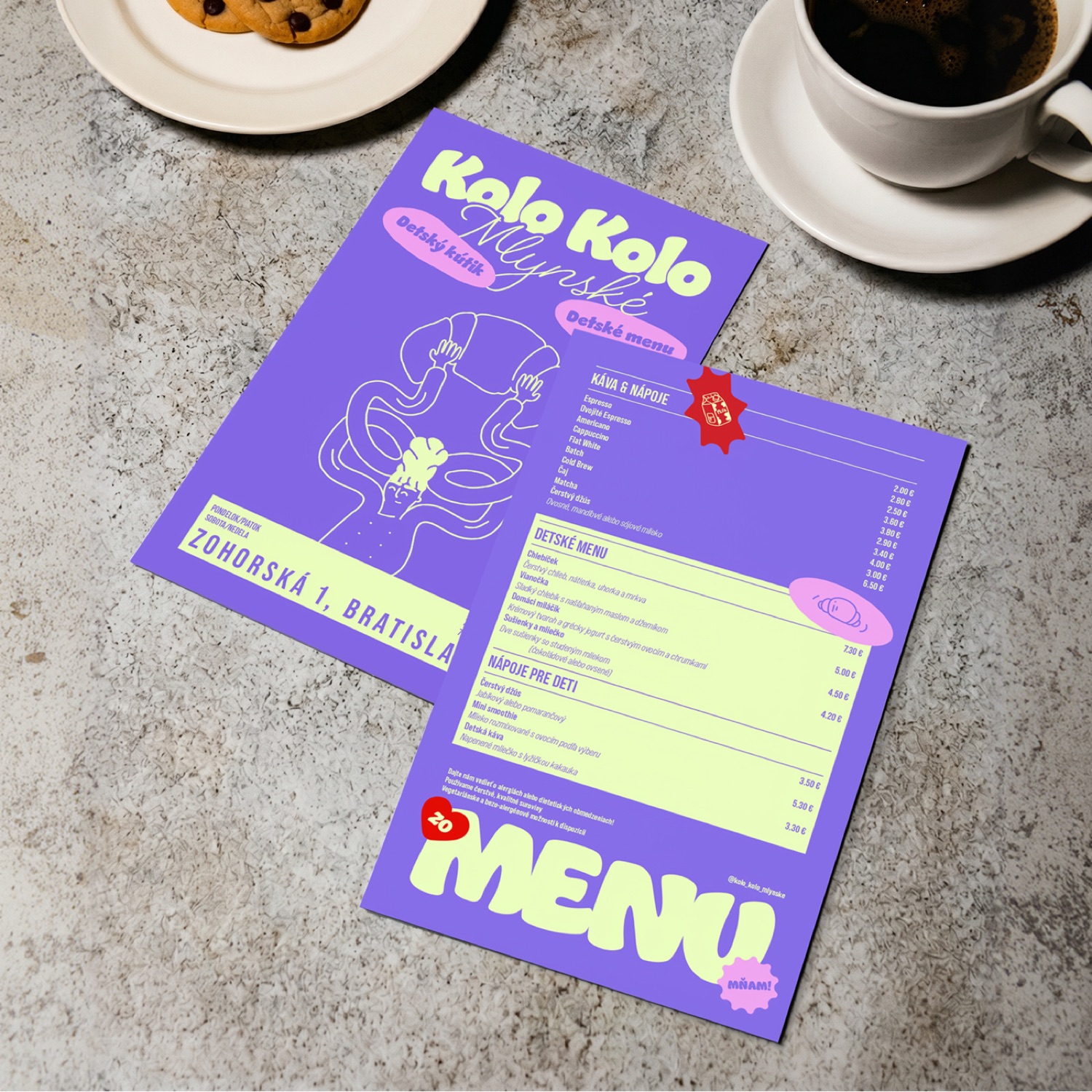 Kolo Kolo Mlynské — menu
